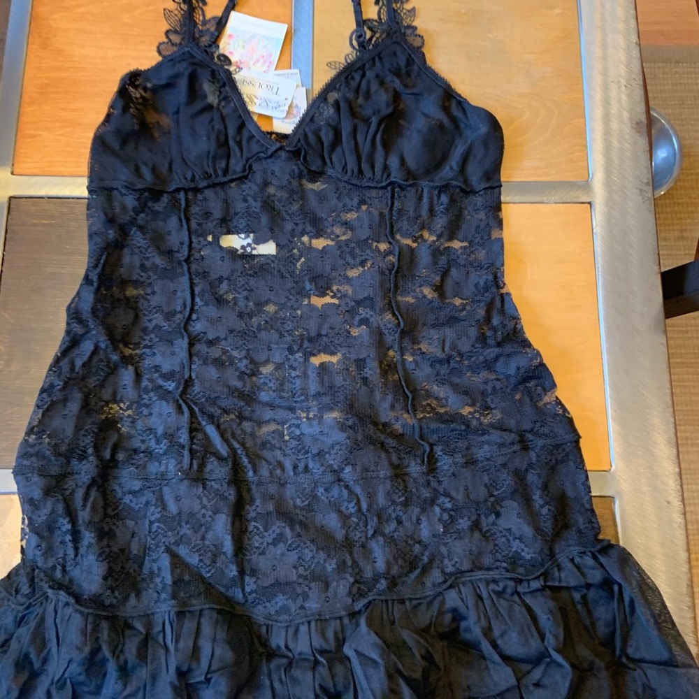 Black lace Slip and thong set. Size S